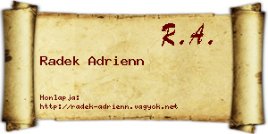 Radek Adrienn névjegykártya